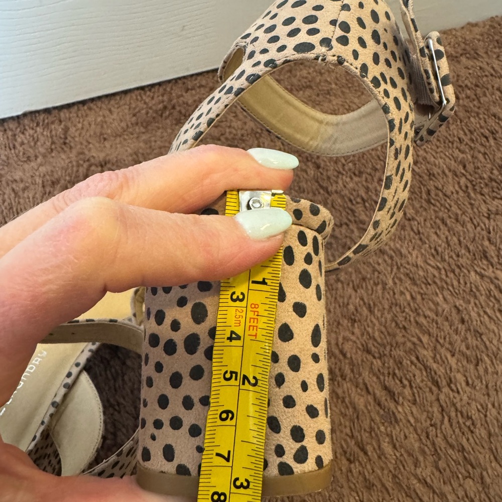 2 FOR $25 CL by Laundry Animal Print Ankle Strap Block Heel Dalmation 10 NEW - Picture 8 of 8